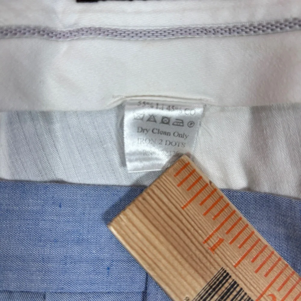 J. Hilburn Mens Light Blue Linen Cotton Blend Tailored Dress Pants Size 33x32